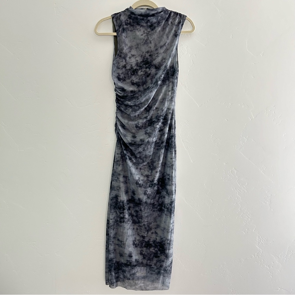 Commense Black and Gray Tie-Dye Maxi Dress